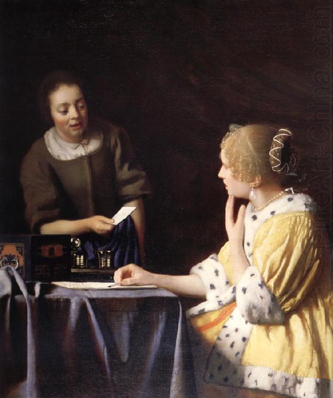 Mistress and maid, Johannes Vermeer